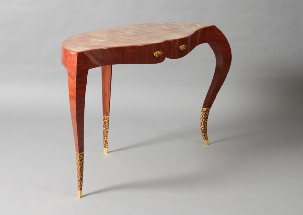2 dressing room table pink ivory wood, yannick chastang 2014