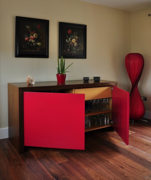 modern wenge and lacquer dining room buffet