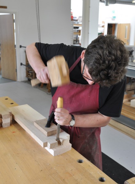 making new marquetry donkey, 2015